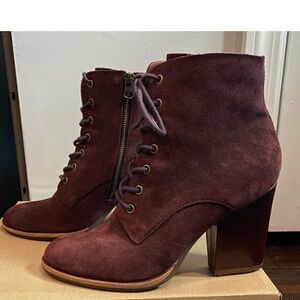 Kork-Ease Plum Suede Lace Up Boots
